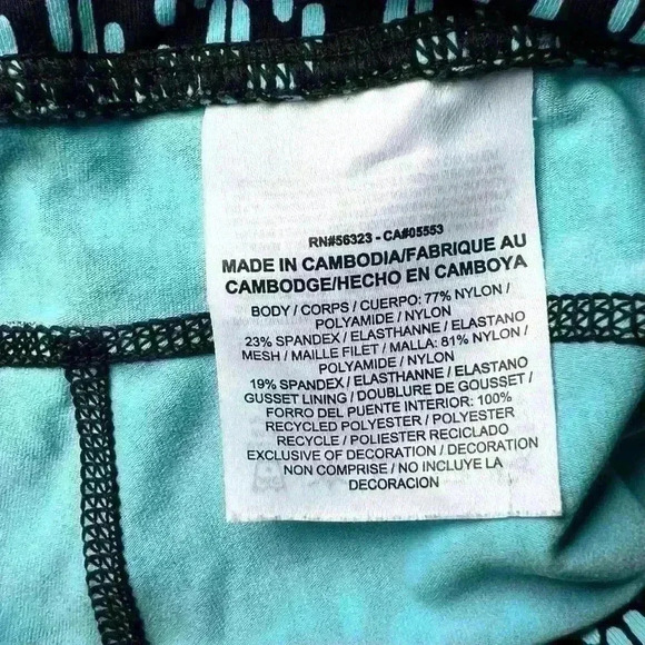 Nike Women’s Pro Geometric Dri-Fit Black Teal 3/4 Leggings Size XS - Picture 14 of 16